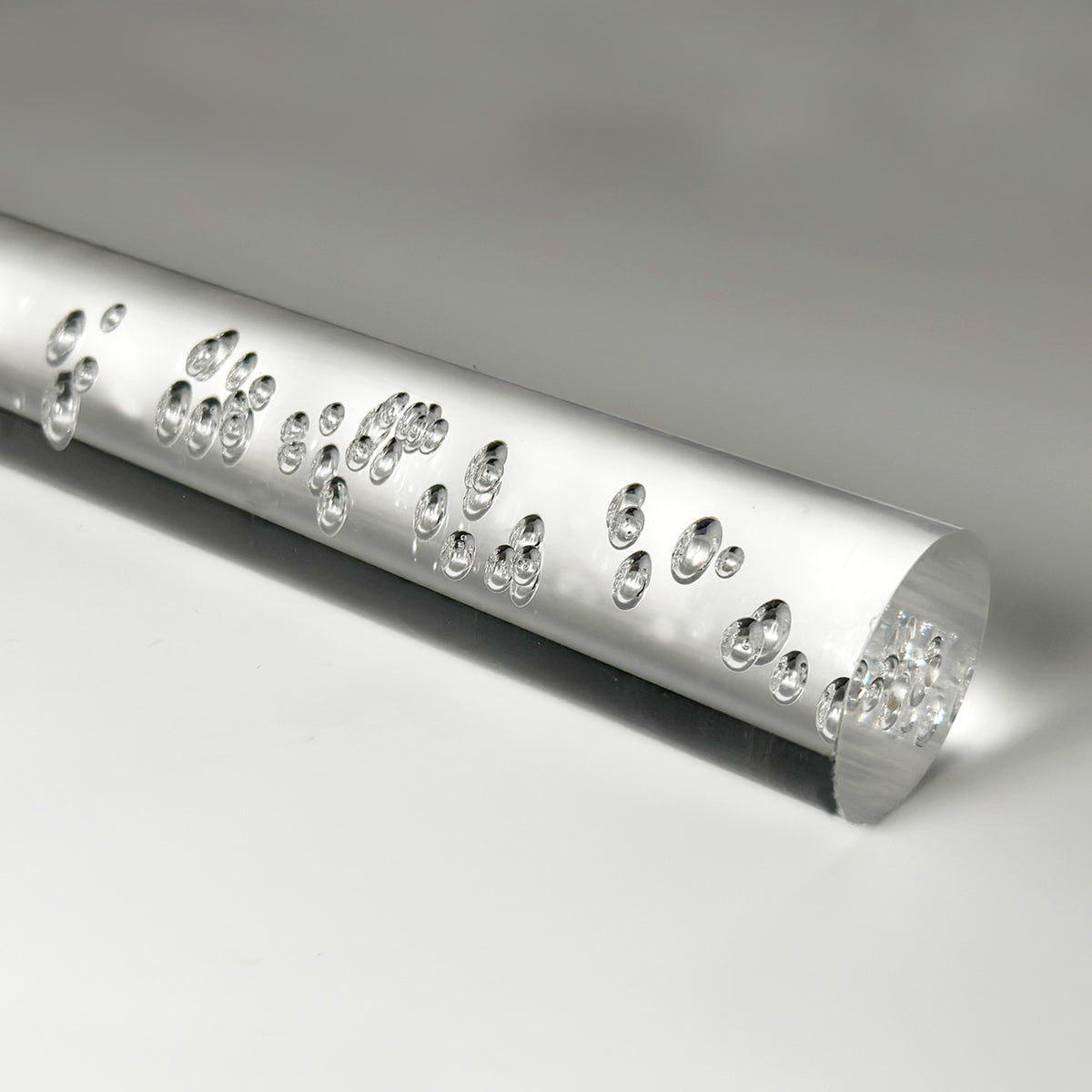 Clear Colorless Bubble Acrylic Round Rod