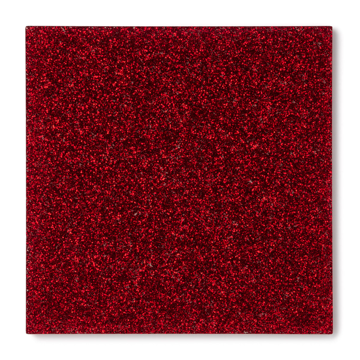 Canal Plastics Center Red Glitter Acrylic Plexiglass Sheet, Swatch View - Urban Spark Collection for crafts, signage, displays, and even furniture accents