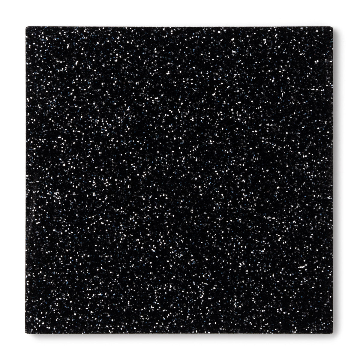 Canal Plastics Center Black Glitter Acrylic Plexiglass Sheet, Swatch View - Urban Spark Collection for crafts, signage, displays, and even furniture accents