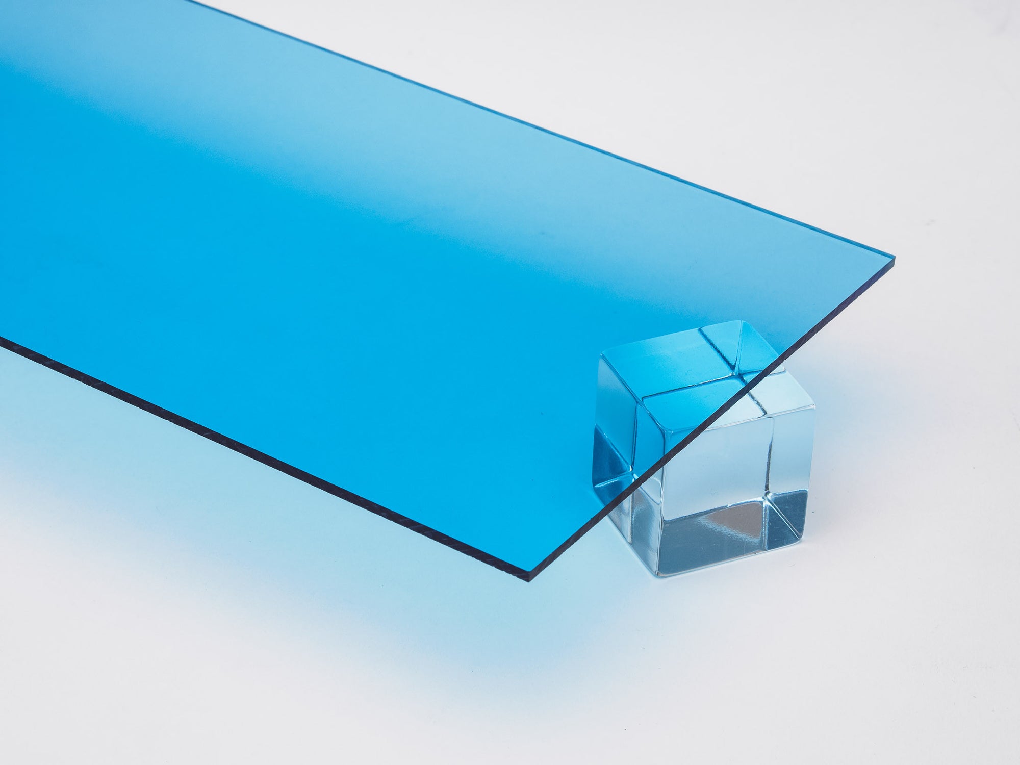 Light Blue Transparent Acrylic Plexiglass Sheet, Top view