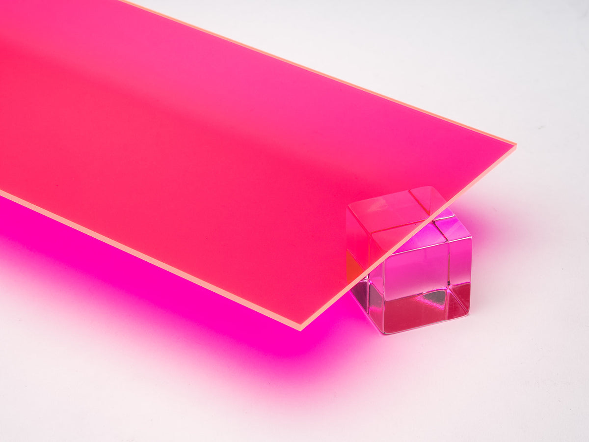 Pink Fluorescent Acrylic Plexiglass Sheet, color 2085