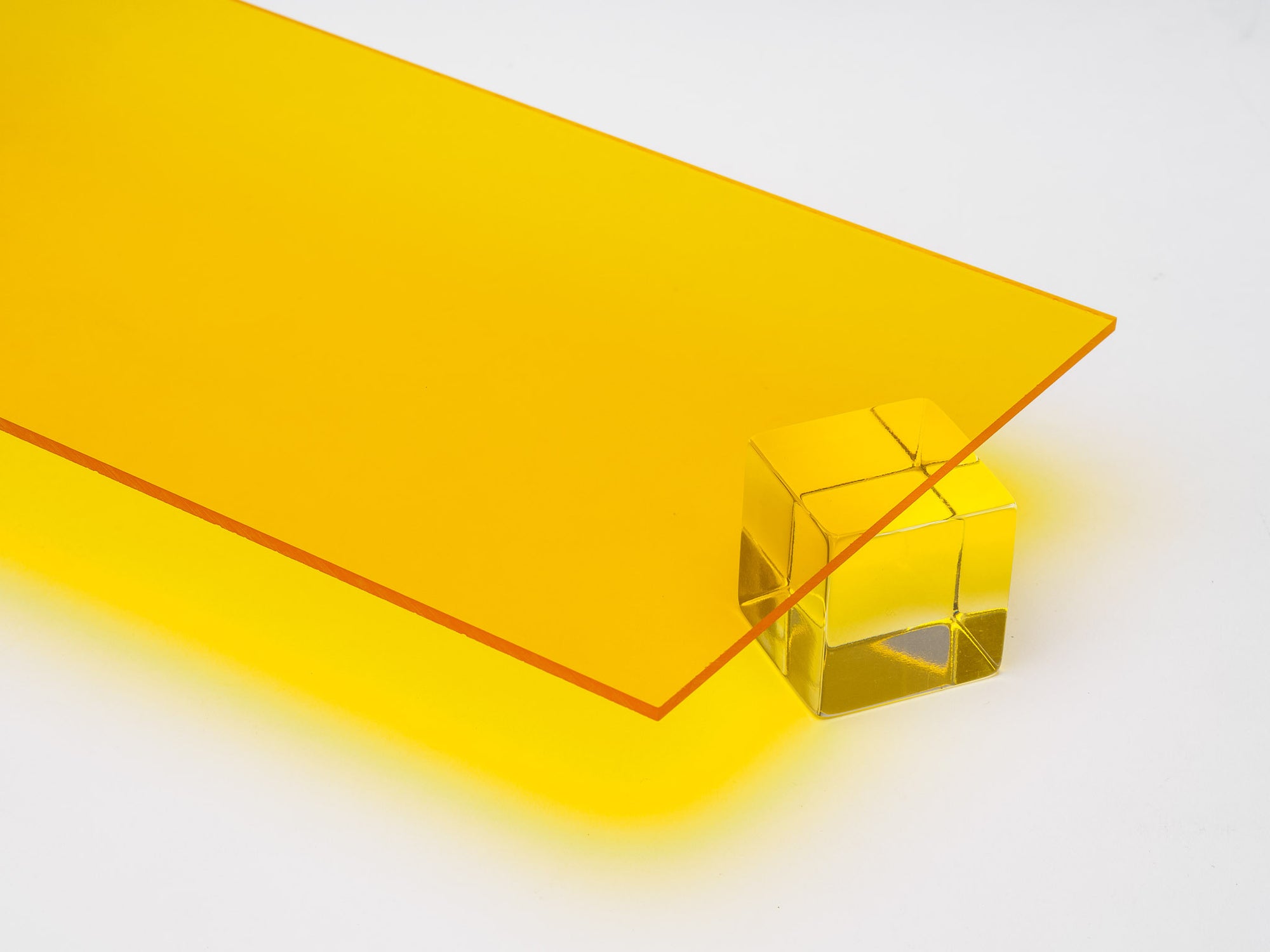 Yellow Transparent Acrylic Plexiglass Sheet, Top view