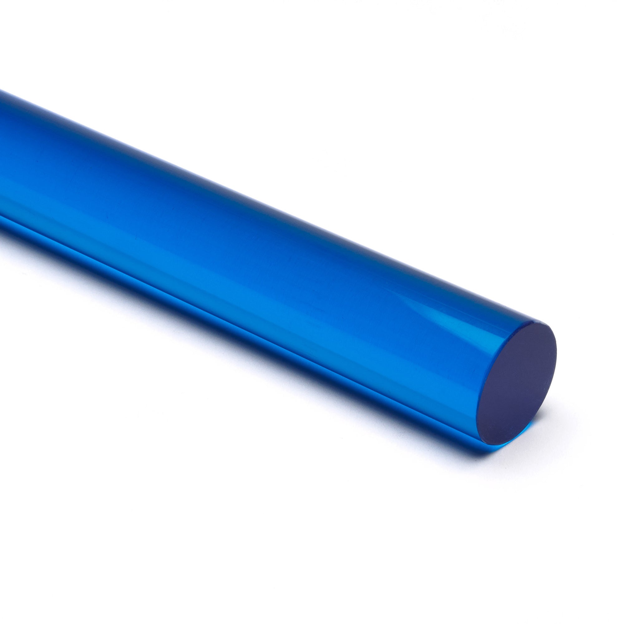 Blue Transparent Acrylic Round Rod | Canal Plastics Center Blue Transparent Acrylic Round Rod | Canal Plastics Center