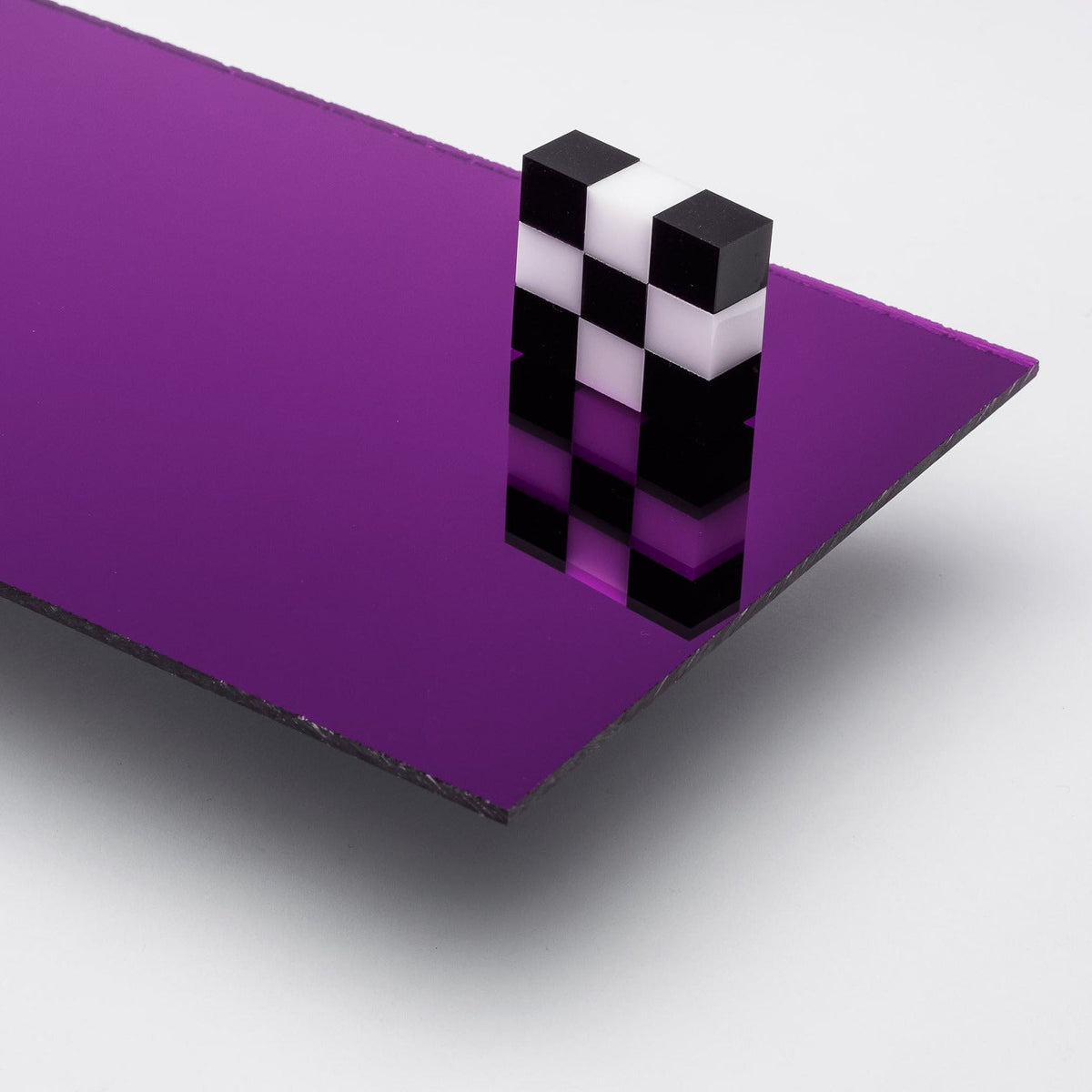Purple Mirror Acrylic Plexiglass Sheet, color 1020, Top view - Canal Plastics Center
