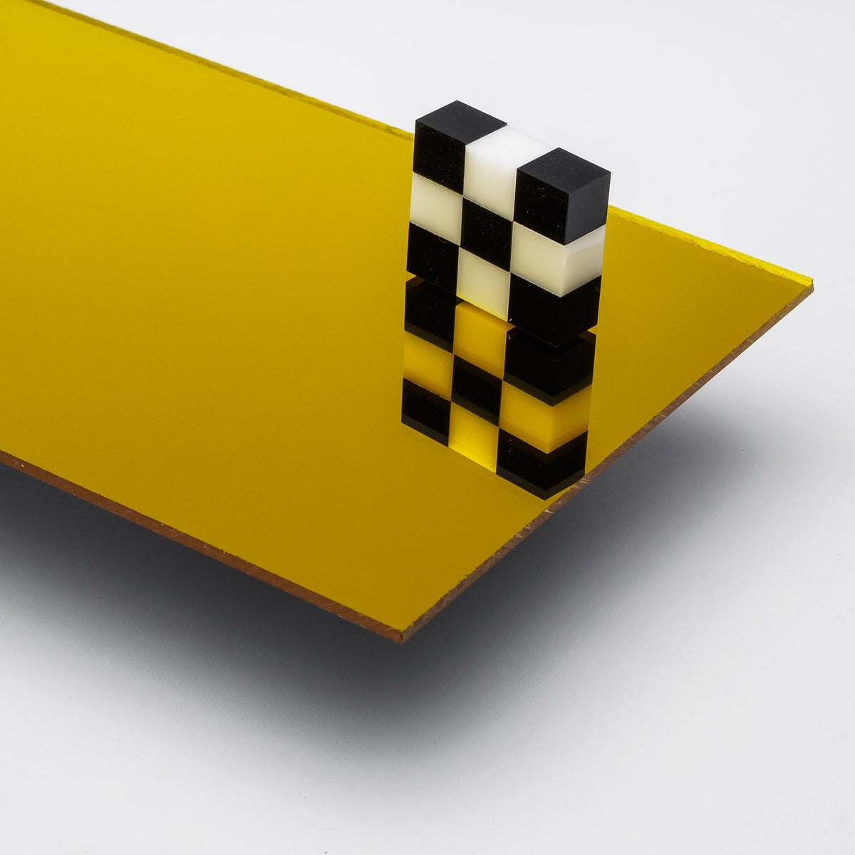 Yellow Mirror Acrylic Plexiglass Sheet, color 1200, Top view - Canal Plastics Center