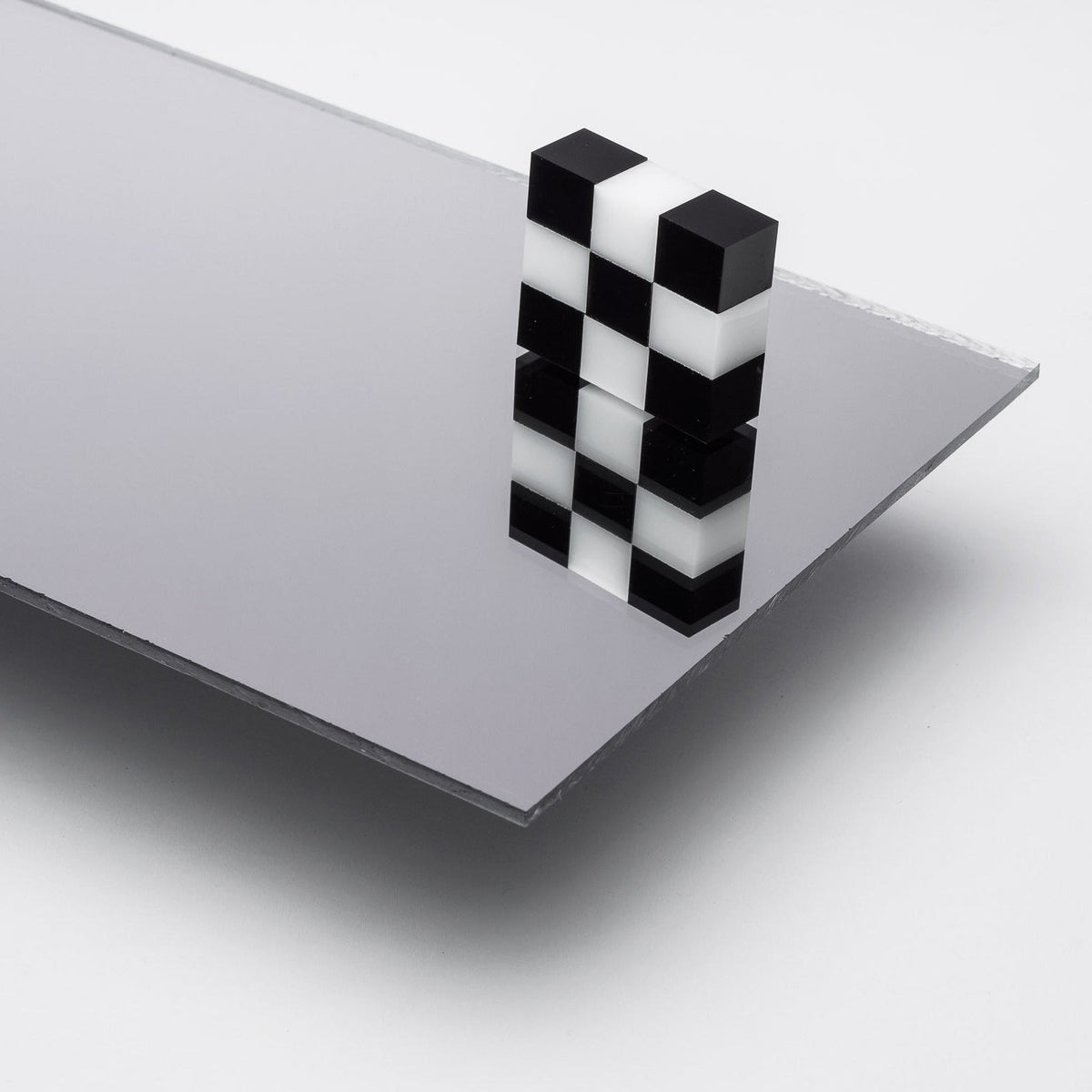 Silver Mirror Acrylic Plexiglass Sheet, Top view - Canal Plastics Center