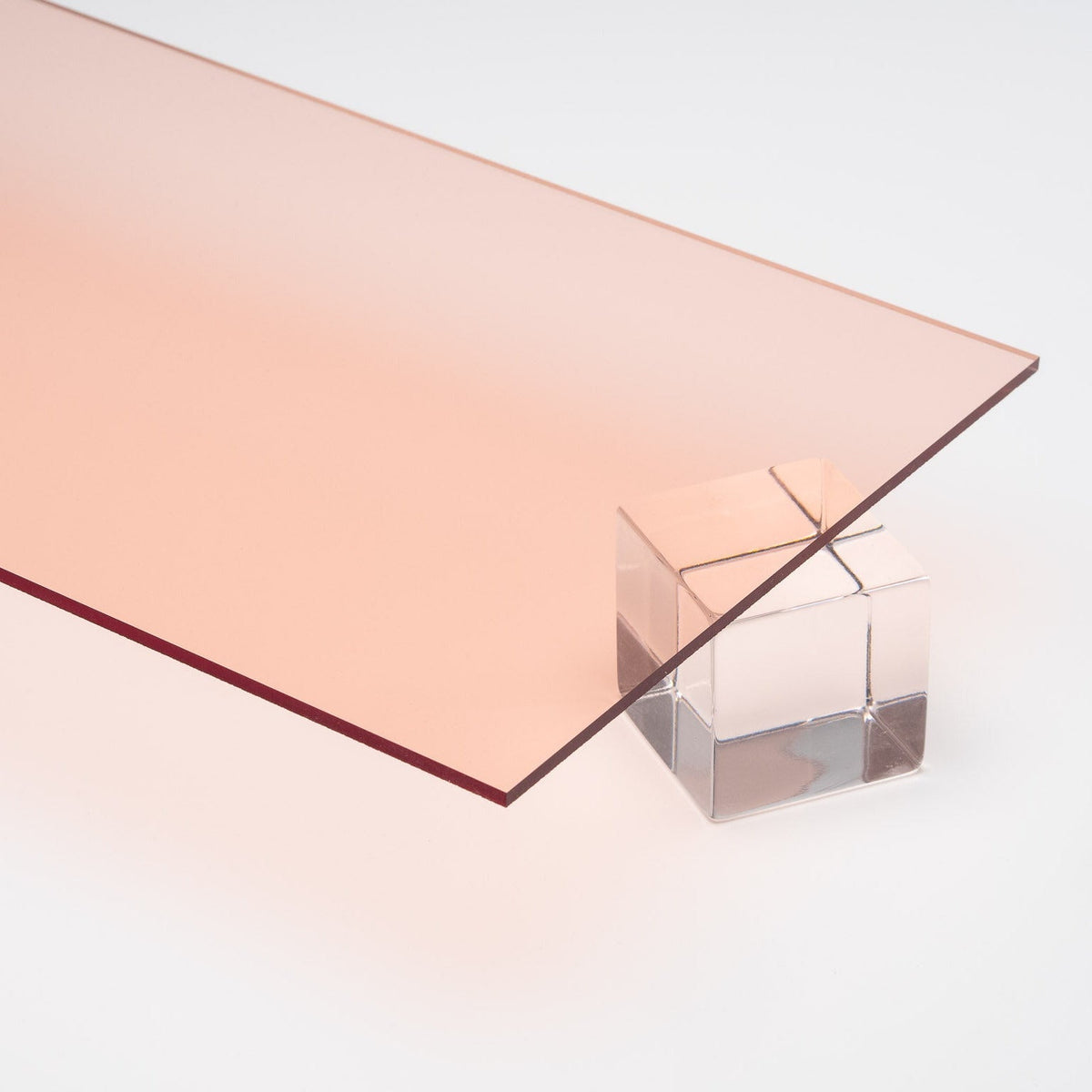 Rose Gold Transparent Acrylic Plexiglass Sheet, Top view - Canal Plastics Center