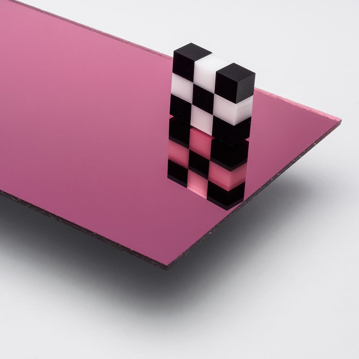Pink Mirror Acrylic Plexiglass Sheet, color 1450, Top view - Canal Plastics Center