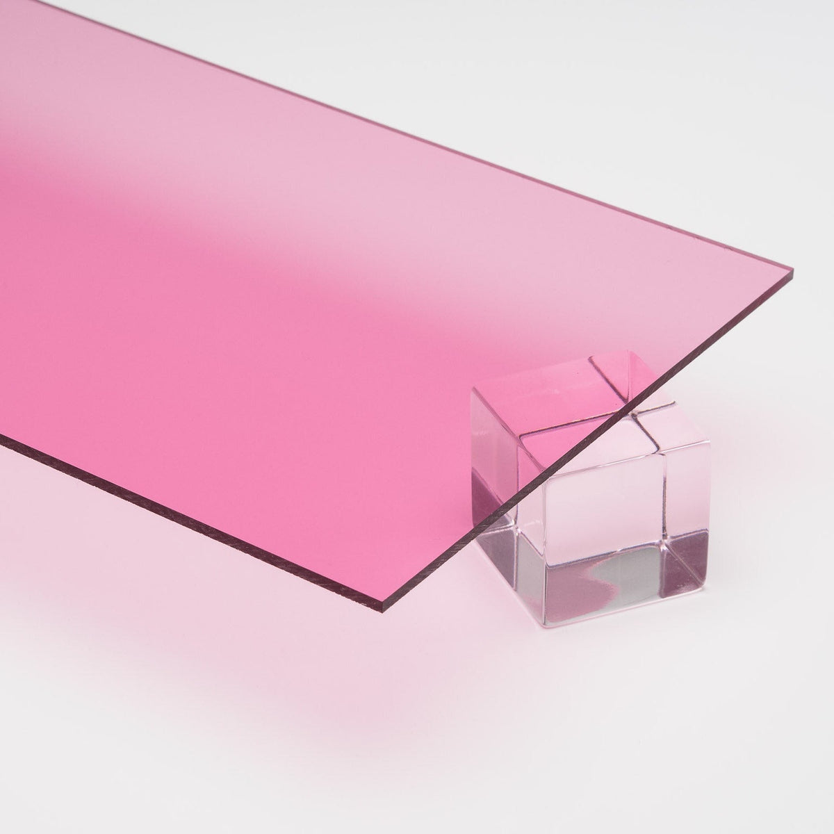 Pink Transparent Acrylic Plexiglass Sheet, Top view - Canal Plastics Center