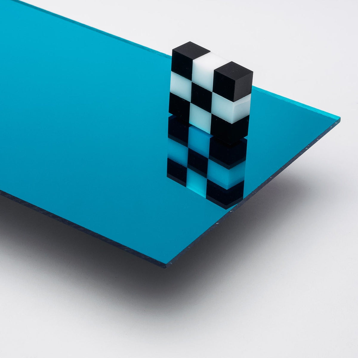 Blue Mirror Acrylic Plexiglass Sheet, color 2069, Top view - Canal Plastics Center
