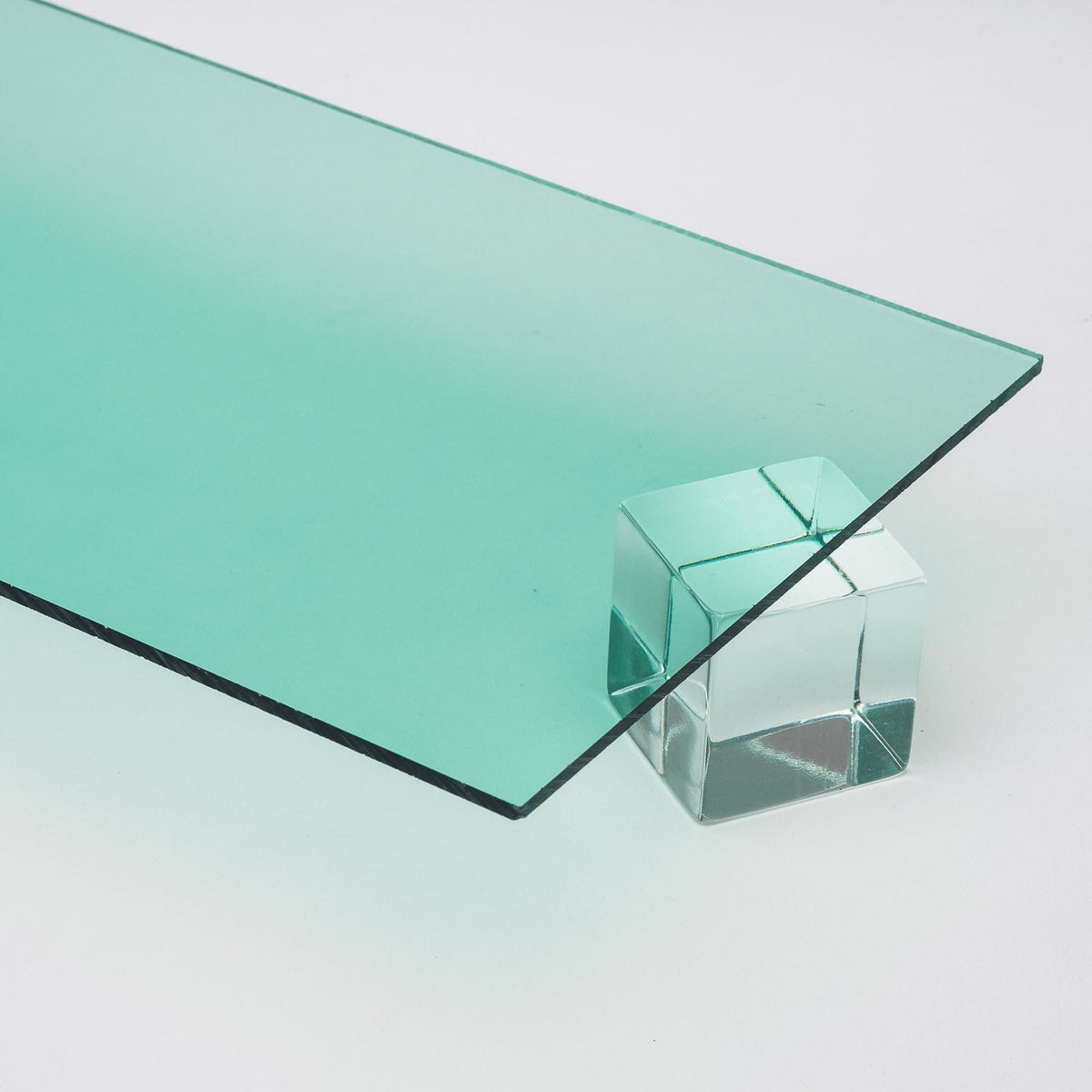 Light Green Transparent Acrylic Plexiglass Sheet, Top view - Canal Plastics Center