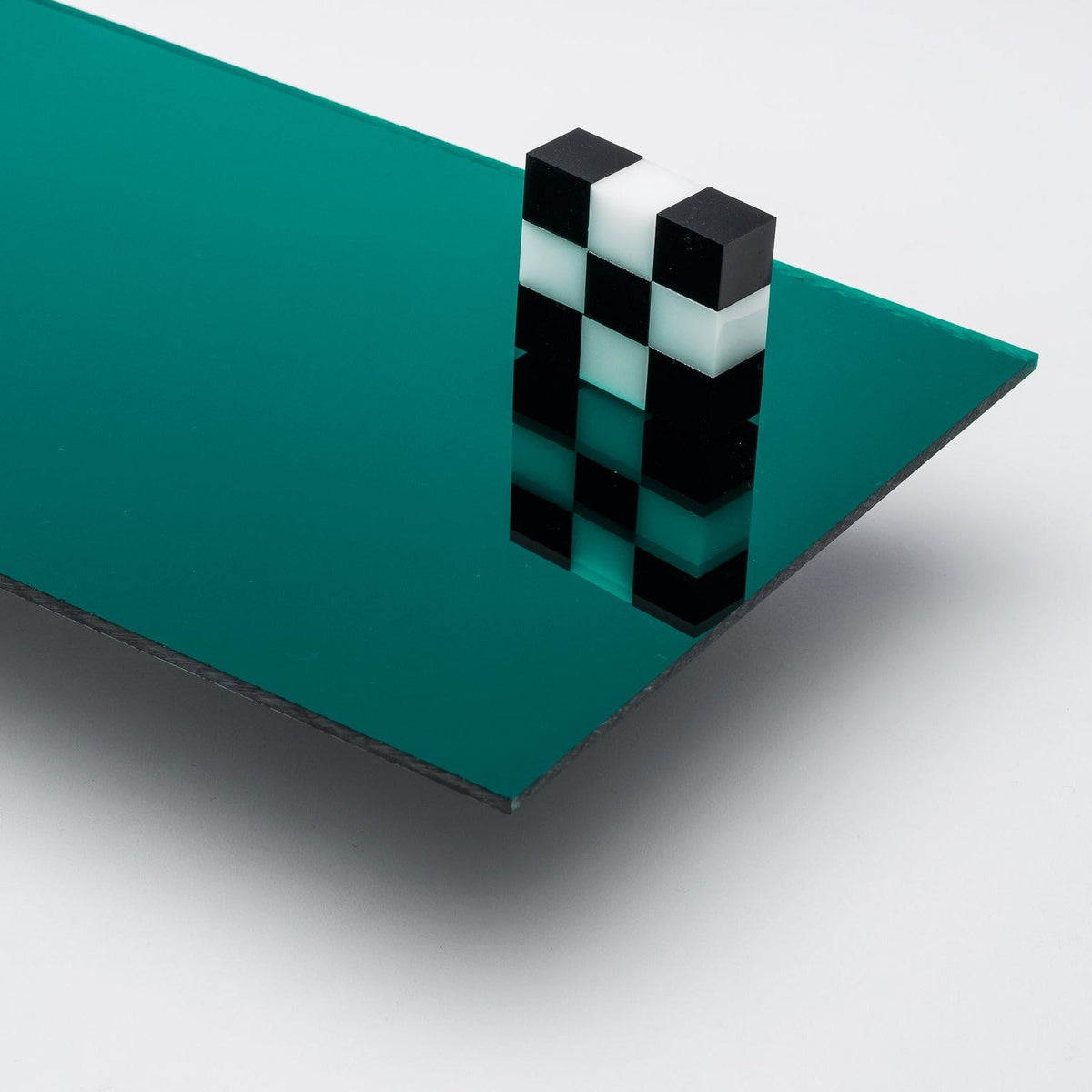 Teal Mirror Acrylic Plexiglass Sheet, color 2120, Top view - Canal Plastics Center