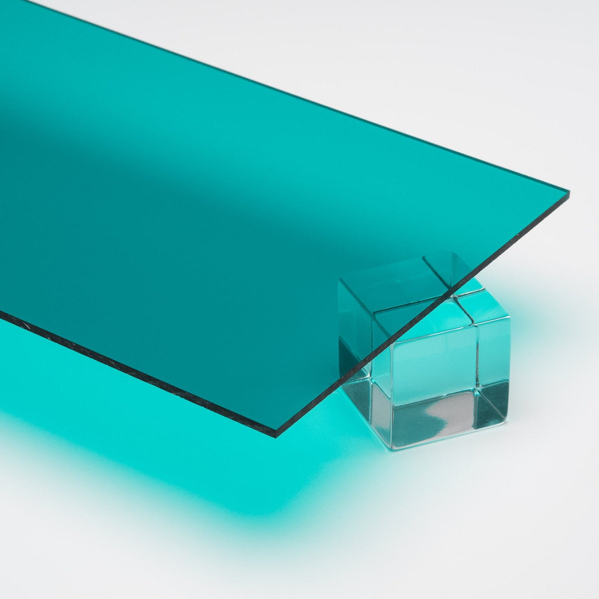 Teal Transparent Acrylic Plexiglass Sheet, Top view - Canal Plastics Center