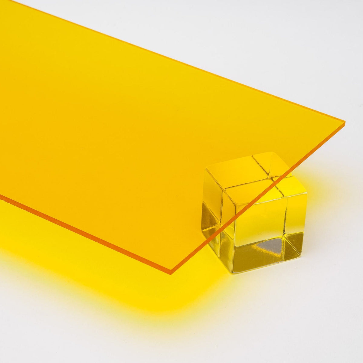 Yellow Transparent Acrylic Plexiglass Sheet, Top view - Canal Plastics Center
