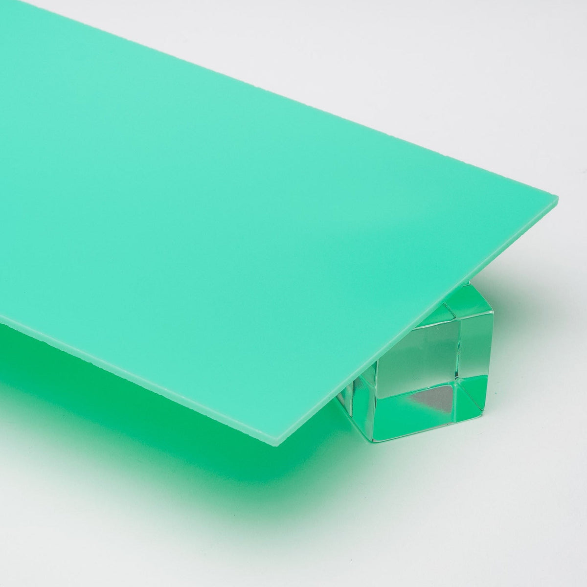 Turquoise Opaque Acrylic Plexiglass Sheet, color 2324, Top view - Canal Plastics Center