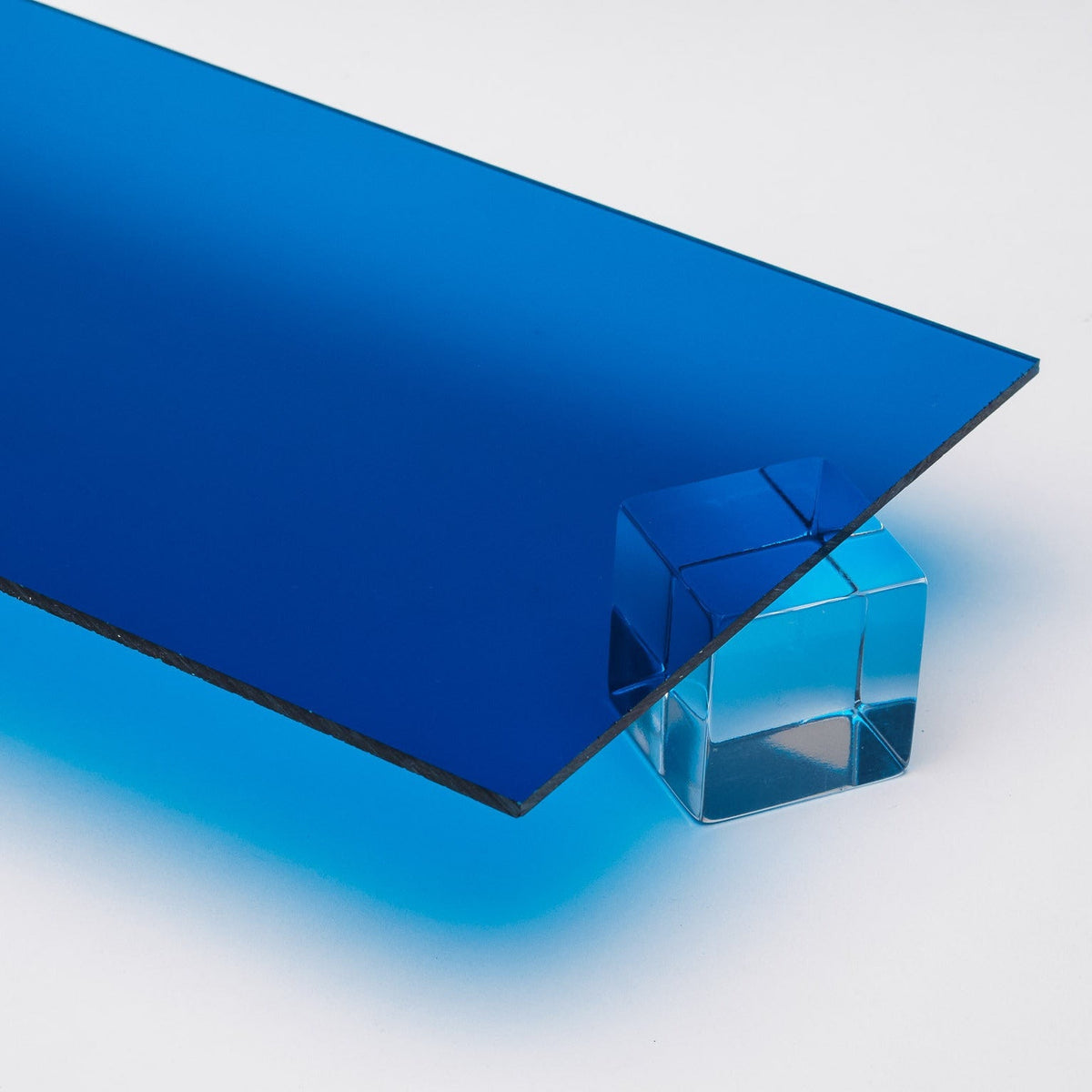 Dark Blue Transparent Acrylic Plexiglass Sheet, Top view - Canal Plastics Center