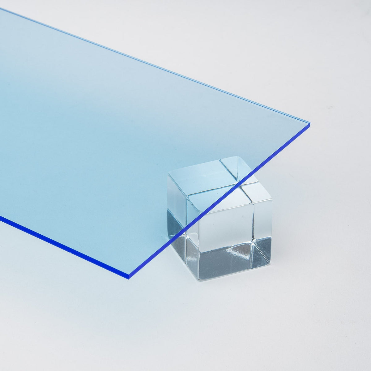 Blue Fluorescent Acrylic Plexiglass Sheet, color 5010, Top view - Canal Plastics Center