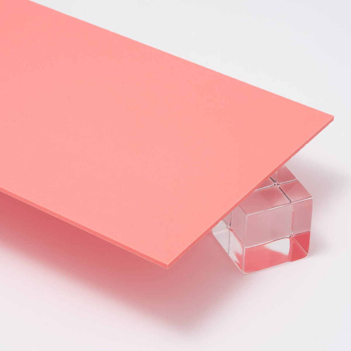 648P Coral Pink Pastel Acrylic Plexiglass Sheet, Top view - Canal Plastics Center