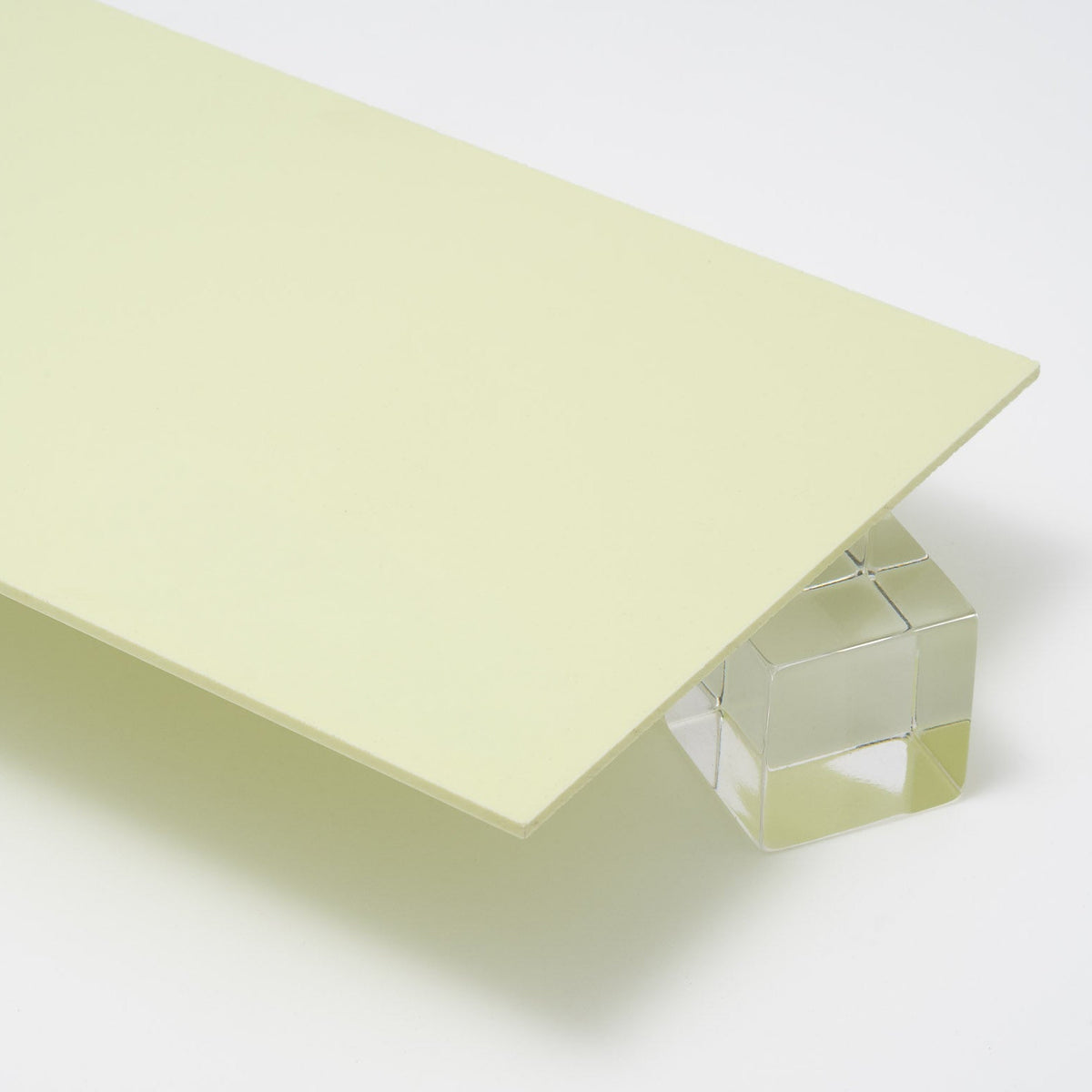 654P Meringue Yellow Pastel Acrylic Plexiglass Sheet, Top view - Canal Plastics Center