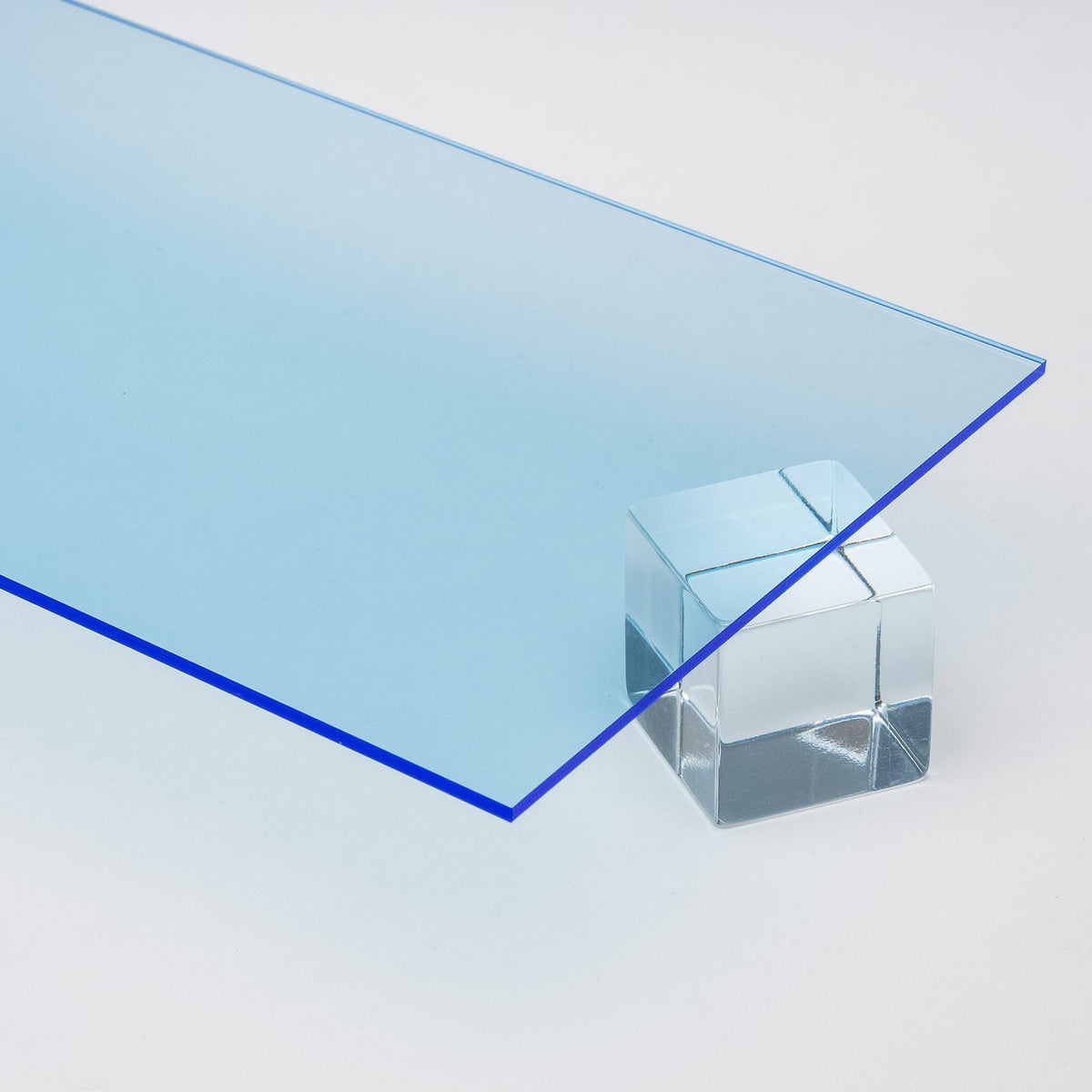 Blue Fluorescent Acrylic Plexiglass Sheet, color 9092, Top view - Canal Plastics Center