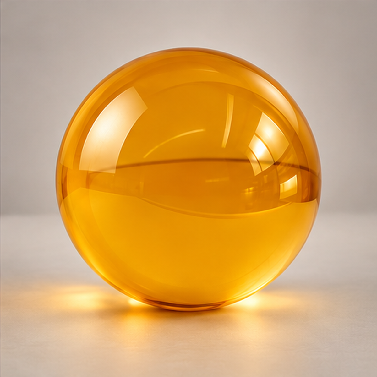 Canal Plastics Center Amber Orange Transparent Acrylic Sphere, wide view, bright background - for decorative and artistic uses to scientific and industrial purposes such as displays and visual merchandising, art installations and sculptures, photography props and effects, home decor, costume and prop making, optical applications, model making and prototyping, furniture accessories and more