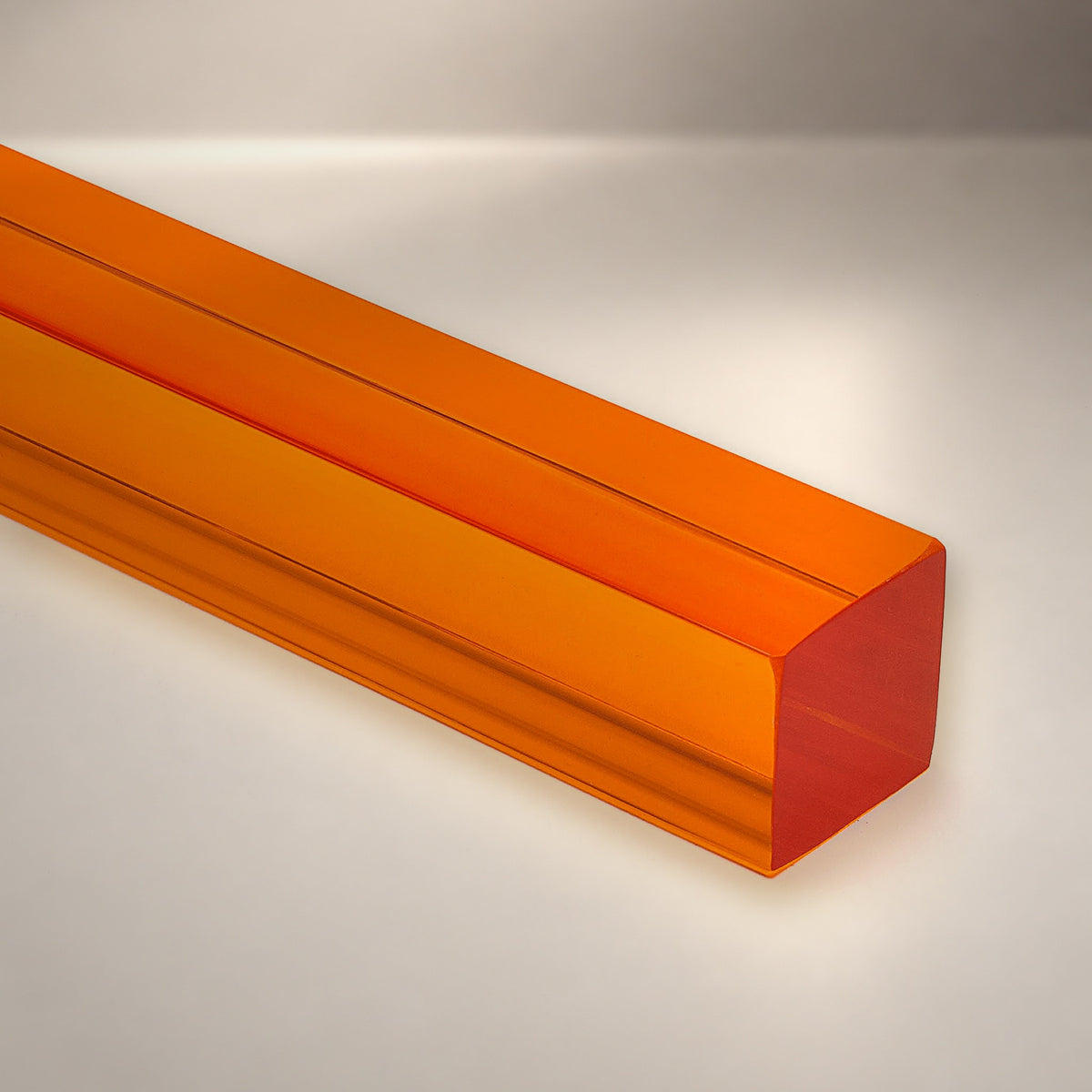 Amber transparent acrylic square rod - Canal Plastics Center
