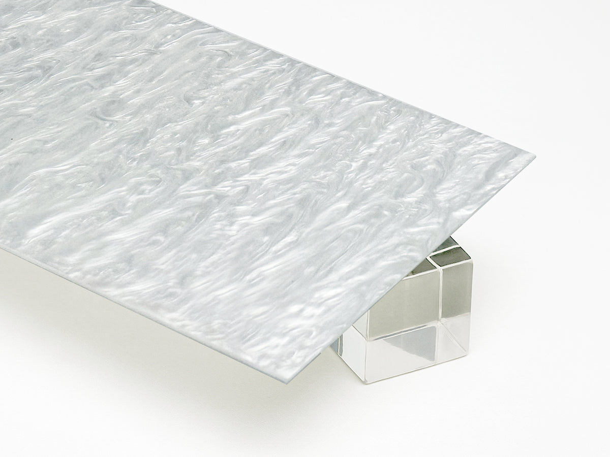 Arctic White Pearl Acrylic Plexiglass Sheet, Top view - Canal Plastics Center
