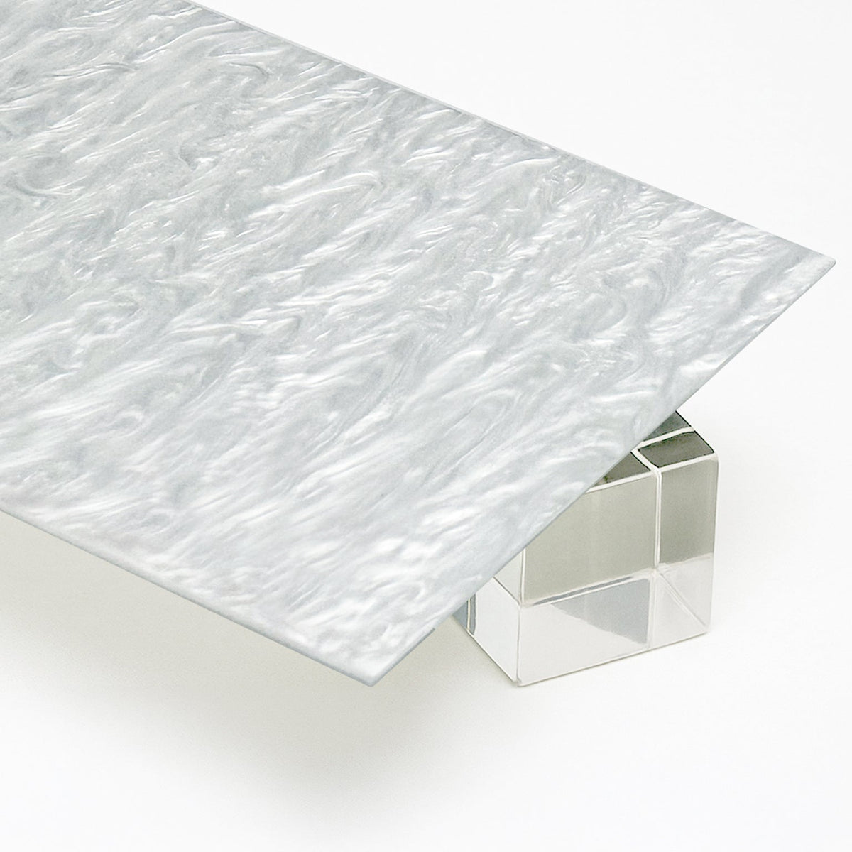 Arctic White Pearl Acrylic Plexiglass Sheet, Top view - Canal Plastics Center