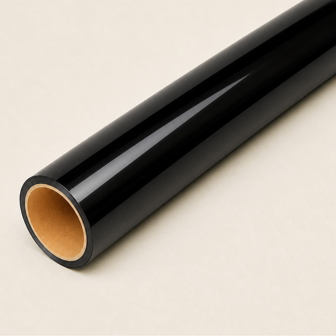 Gloss Black Opaque  Decorative Film - Self Adhesive