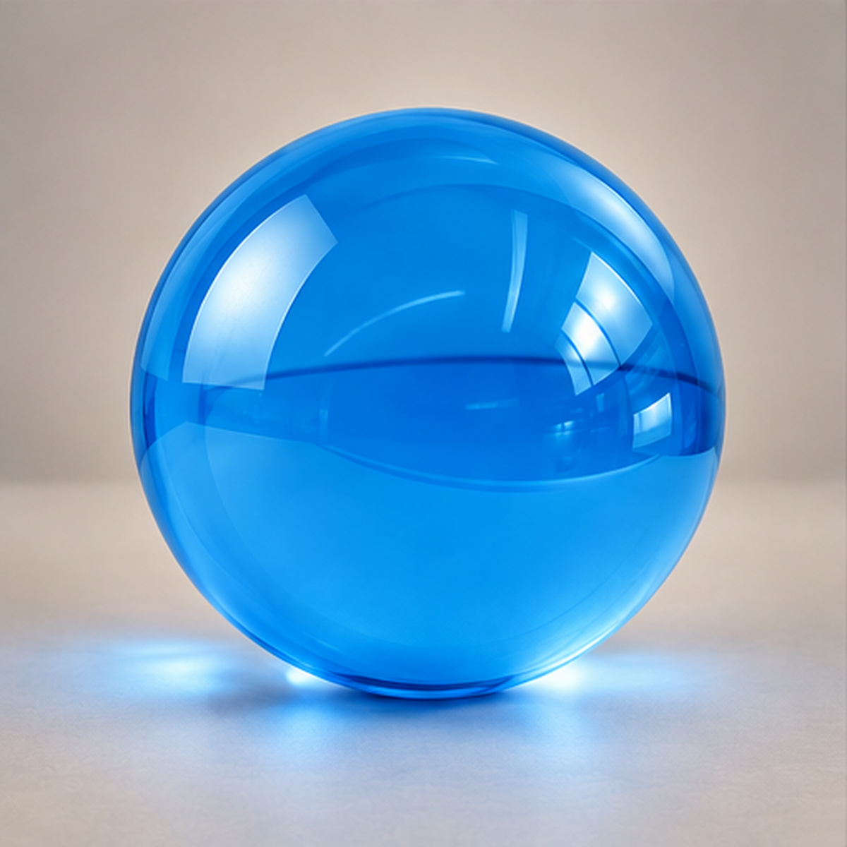 Canal Plastics Center Blue Transparent Acrylic Sphere, Close View - for decorative and artistic uses to scientific and industrial purposes such as displays and visual merchandising, art installations and sculptures, photography props and effects, home decor, costume and prop making, optical applications, model making and prototyping, furniture accessories and more