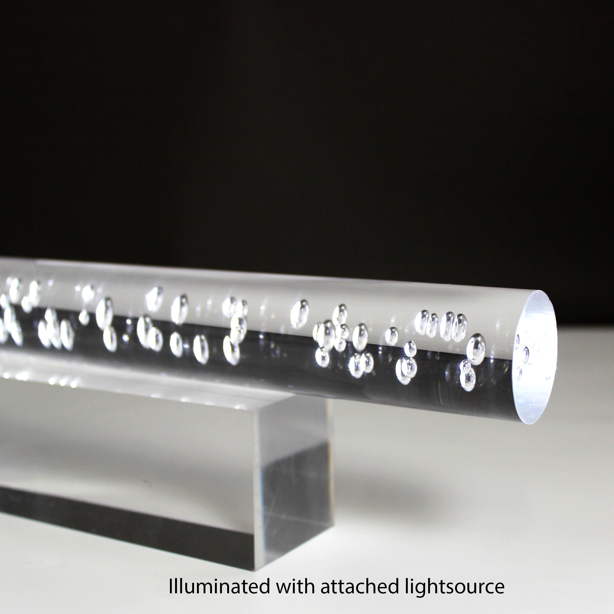 Clear Colorless Bubble Acrylic Round Rod