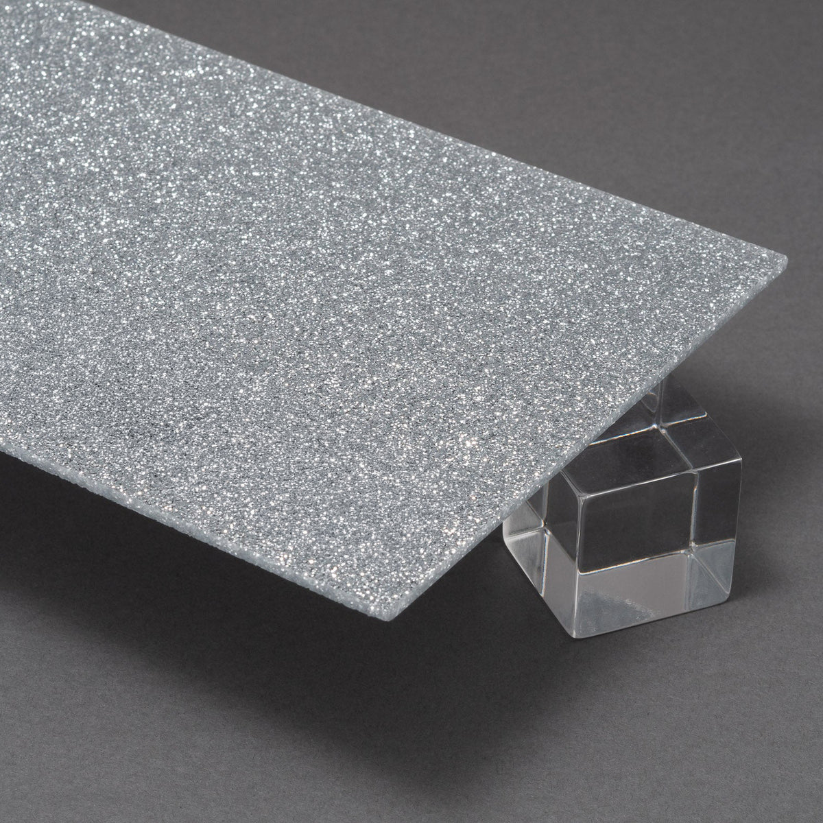 G100 Empire Silver Glitter Acrylic Plexiglass Sheet, Top view - Canal Plastics Center