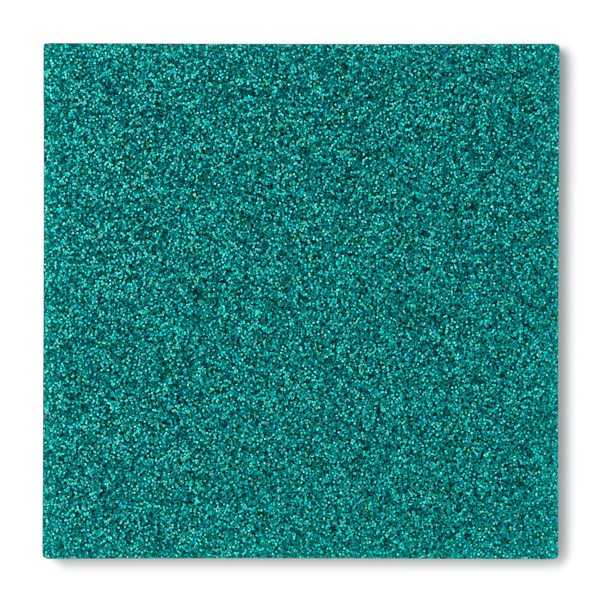 Canal Plastics Center Blue-Green Glitter Acrylic Plexiglass Sheet, Swatch View - Urban Spark Collection for crafts, signage, displays, and even furniture accents