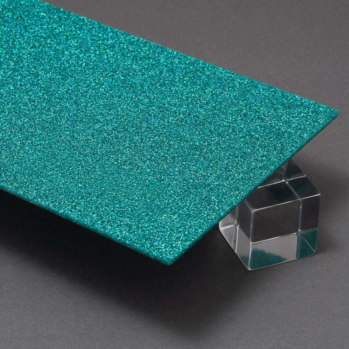 G702 Prospect Green Glitter Acrylic Plexiglass Sheet, Top view - Canal Plastics Center