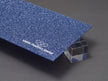 Canal Plastics Center Blue Glitter Acrylic Plexiglass Sheet, Top View - Urban Spark Collection for crafts, signage, displays, and even furniture accents