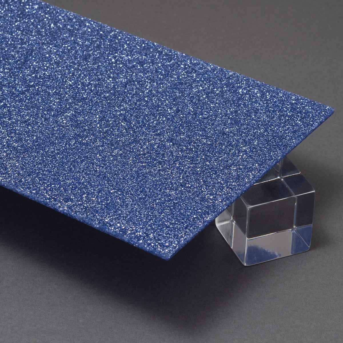 G712 Hudson Blue Glitter Acrylic Plexiglass Sheet, Top view - Canal Plastics Center