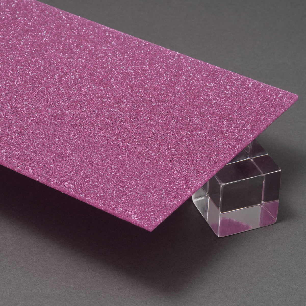 G916 Village Pink Glitter Acrylic Plexiglass Sheet, Top view - Canal Plastics Center