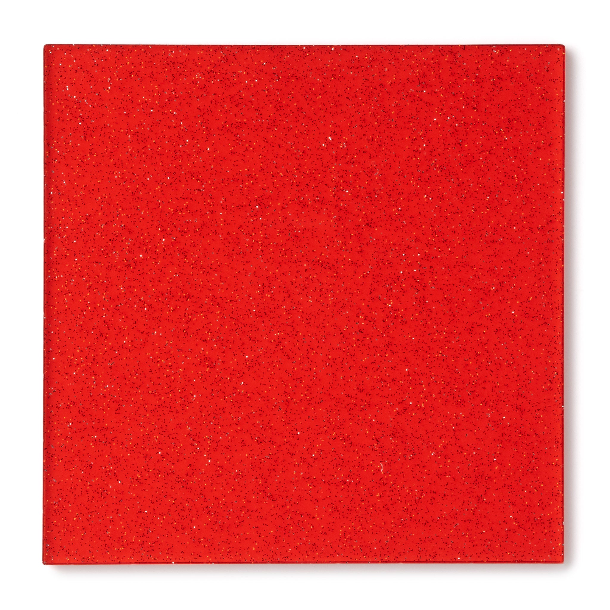 Canal Plastics Center Red Shimmer Acrylic Plexiglass Sheet, Swatch View - Urban Spark Collection for crafts, signage, displays, and even furniture accents