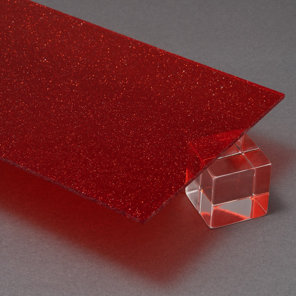 S106 Harlem Red Shimmer Acrylic Plexiglass Sheet, Top view - Canal Plastics Center