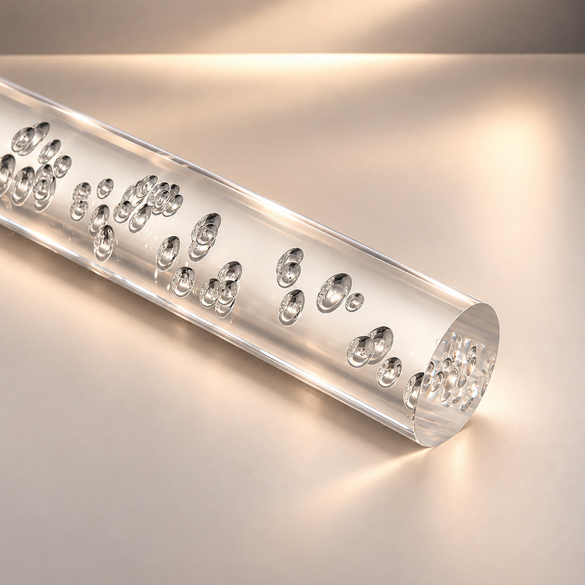 Clear colorless bubble acrylic round rod - Canal Plastics Center