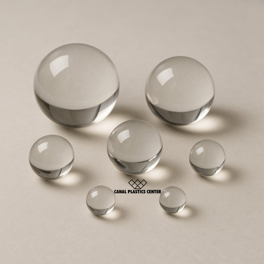 Canal Plastics Center's Clear Acrylic Spheres offer a sleek, modern aesthetic with flawless transparency and polished precision. Their glass-like clarity and lightweight durability make them ideal for display, design, and decorative applications. Whatever the use, these spheres bring a sense of purity and sophistication to any setting.