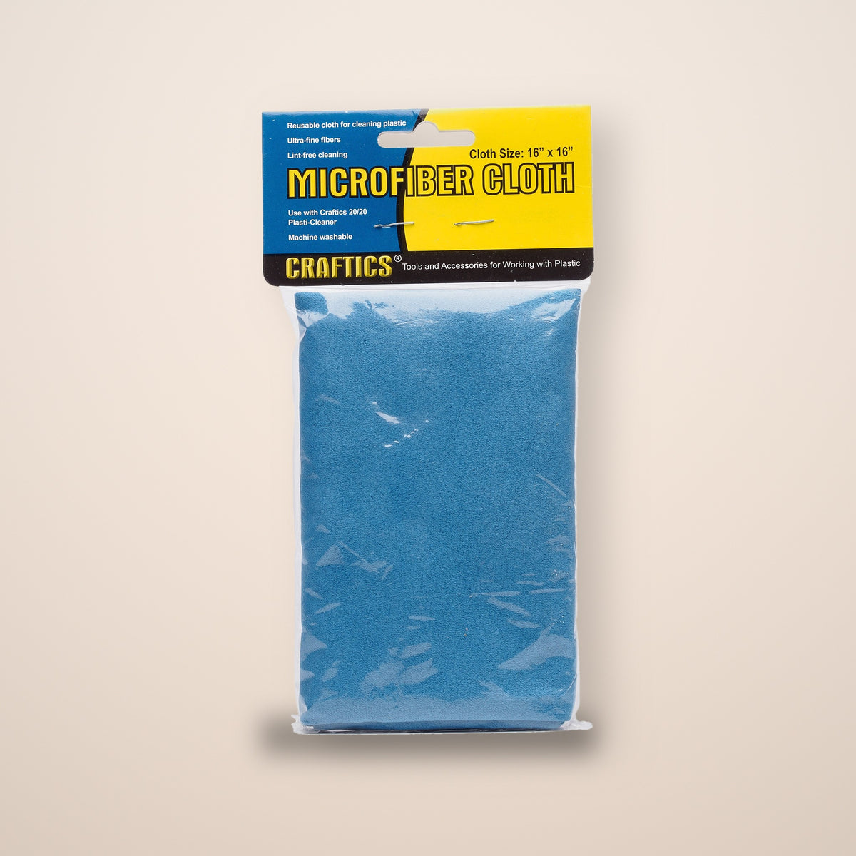 Craftics microfiber cleaning cloth in package - Canal Plastics Center