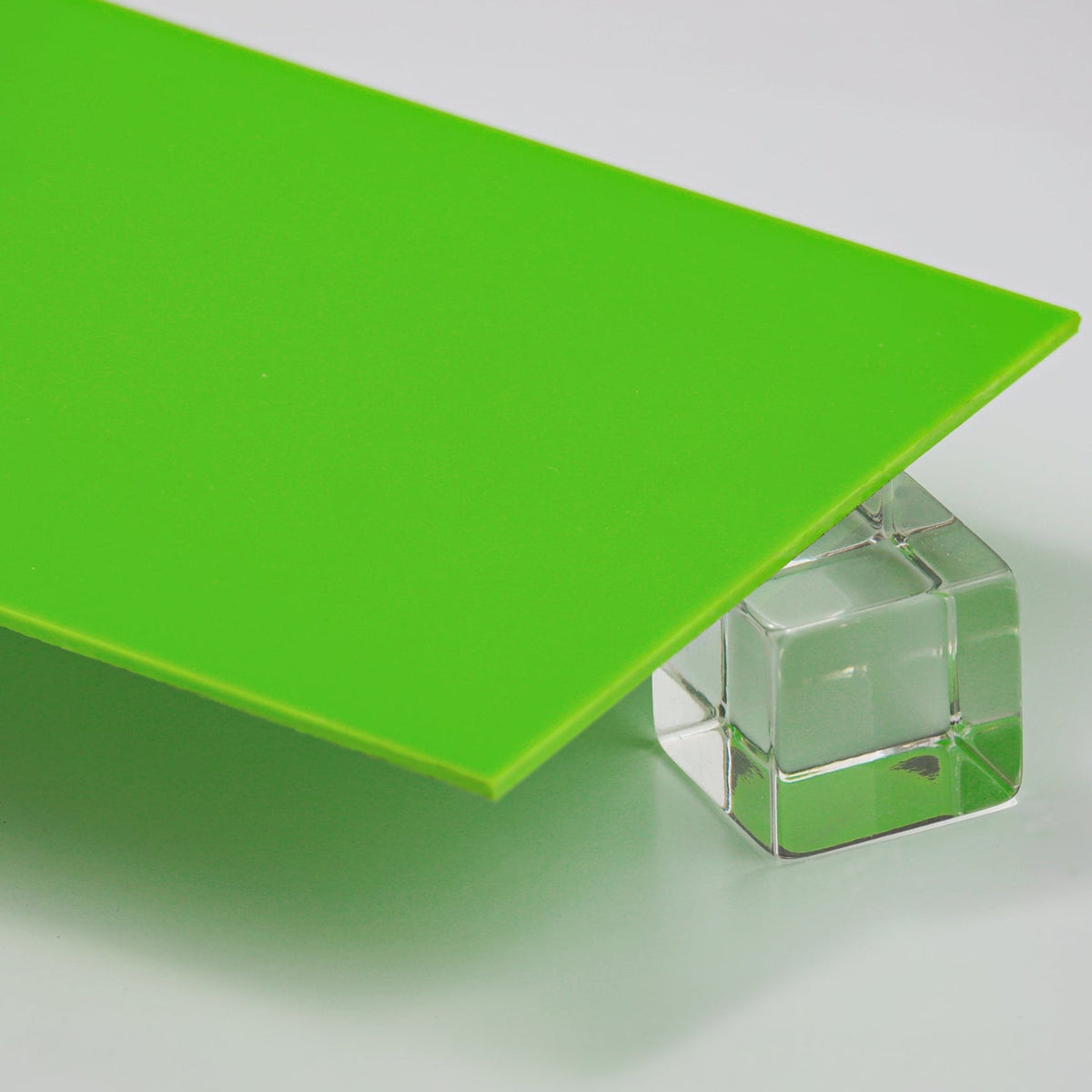 Green Neon Translucent Acrylic Plexiglass Sheet, color 635, Top view - Canal Plastics Center
