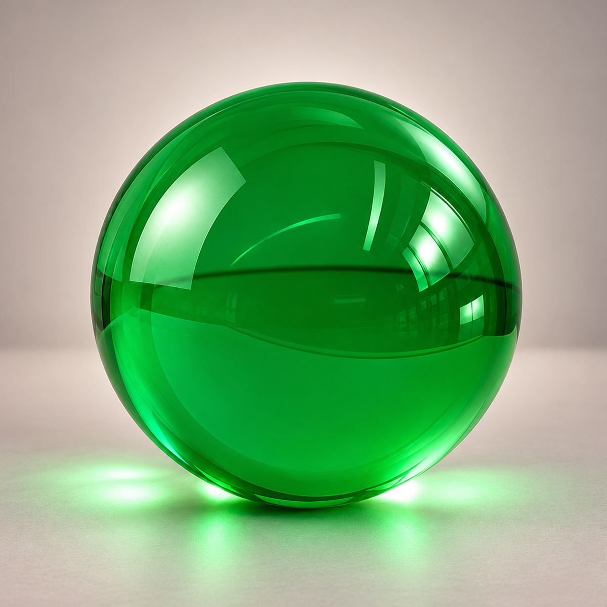 Canal Plastics Center Green Transparent Acrylic Sphere, wide view, bright background - for decorative and artistic uses to scientific and industrial purposes such as displays and visual merchandising, art installations and sculptures, photography props and effects, home decor, costume and prop making, optical applications, model making and prototyping, furniture accessories and more