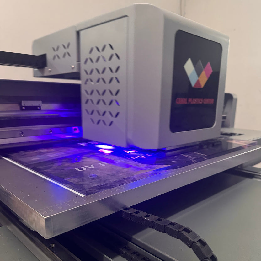UV printer direct printing graphics onto thick acrylic sheet