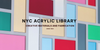 Colorful acrylic panels with 'NYC Acrylic Library' text on a white background. Canal Plastics