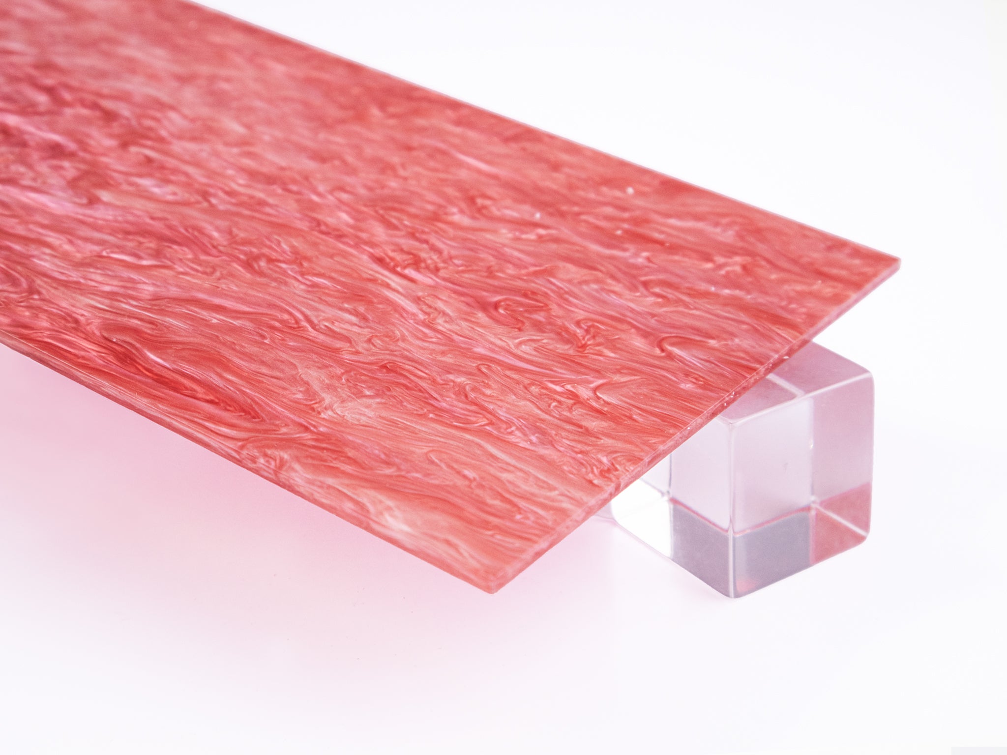 P008 Molten Red Pearl Acrylic Plexiglass Sheet, Top view - Canal Plastics Center