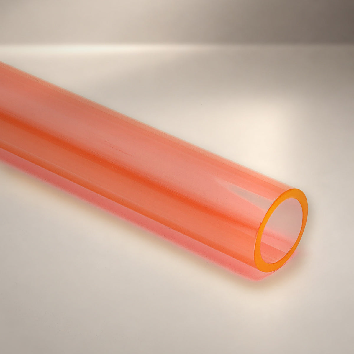Orange fluorescent acrylic round tube - Canal Plastics Center