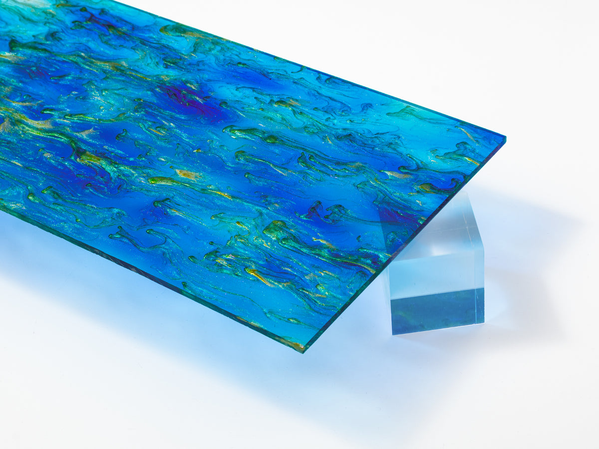 Peacock Blue Shimmer Acrylic Sheet