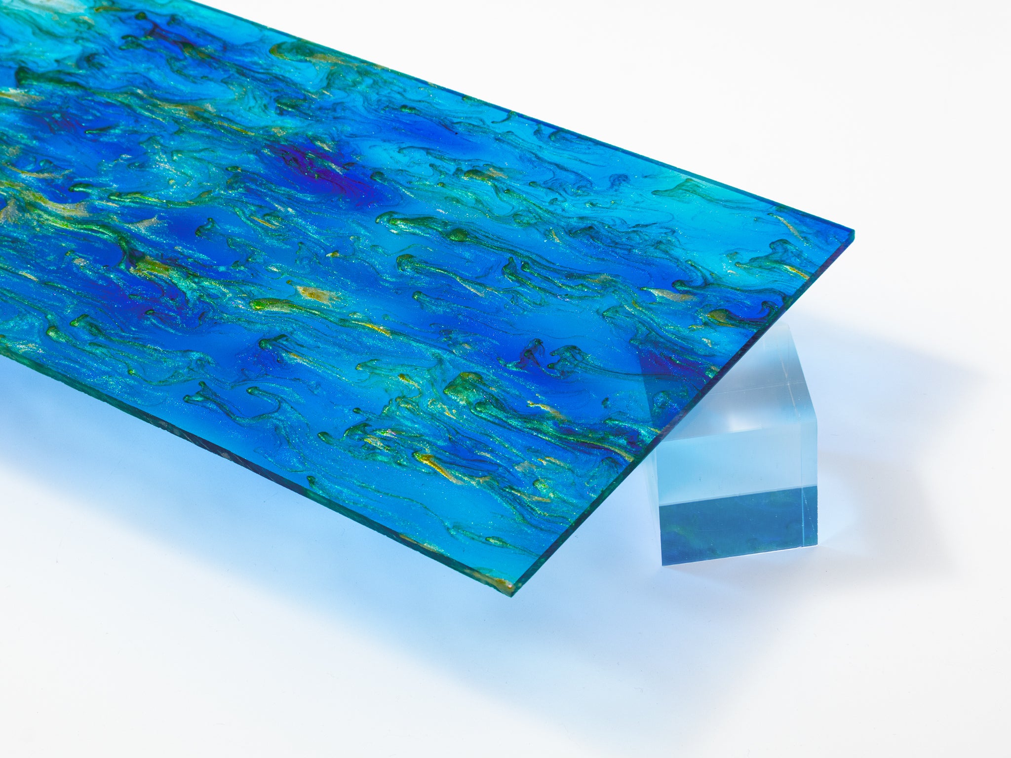 Peacock Blue Shimmer Acrylic Sheet